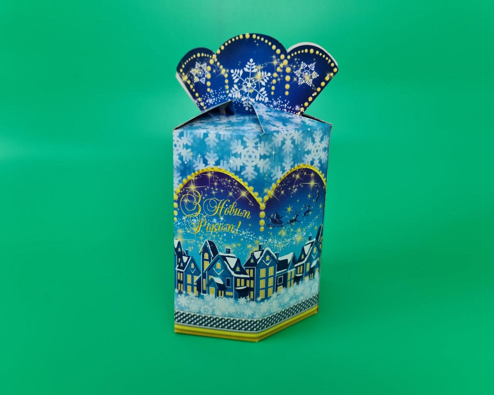 Новорічна коробка для цукерок No212 (700 г) Новорічні будинки (25 шт.) Харків - фото 2