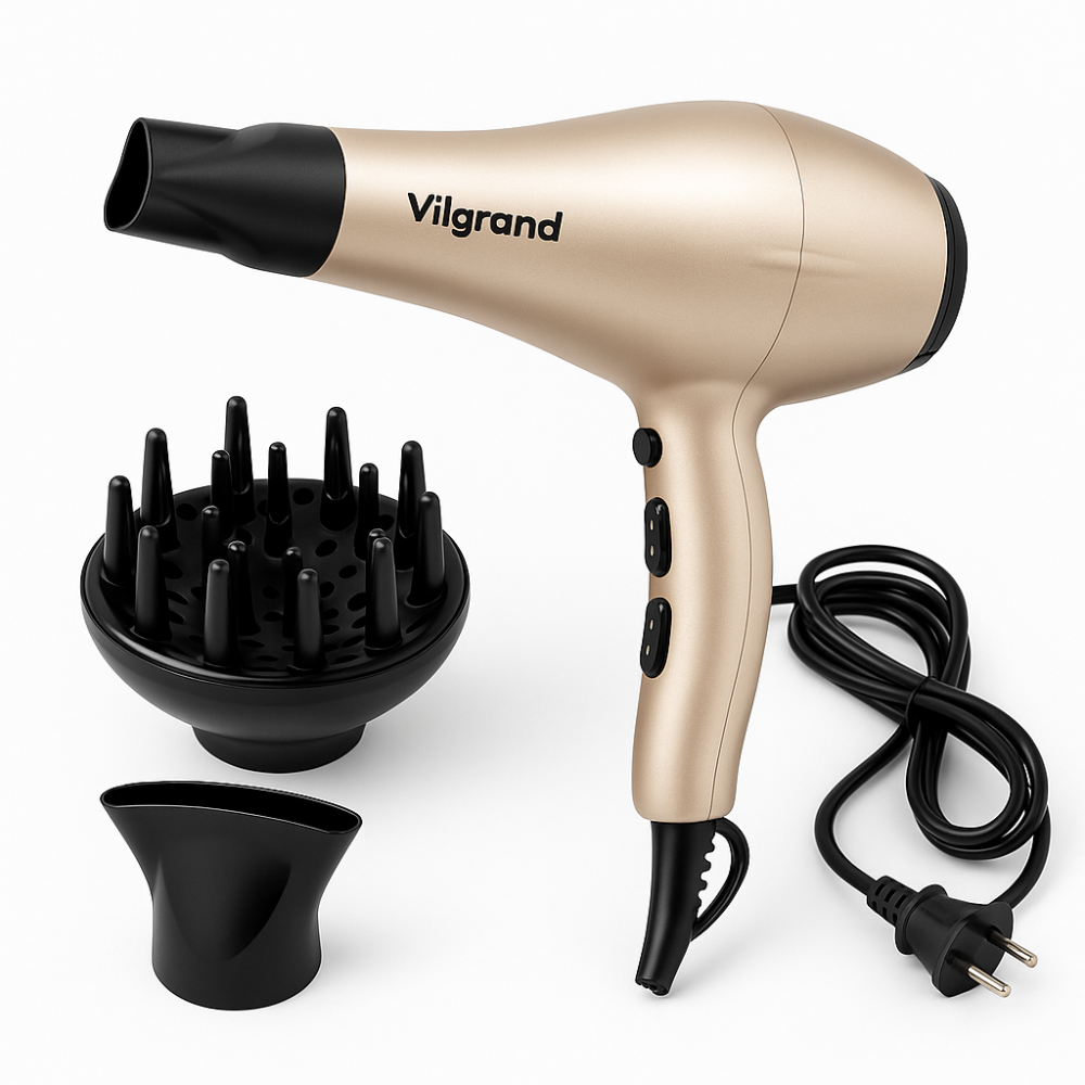 Фен с ионизацией и регулировкой температуры VILGRAND VHD 2424TI 2400 Вт, Функциональная щетка для сушки YR-85 Львов - изображение 15