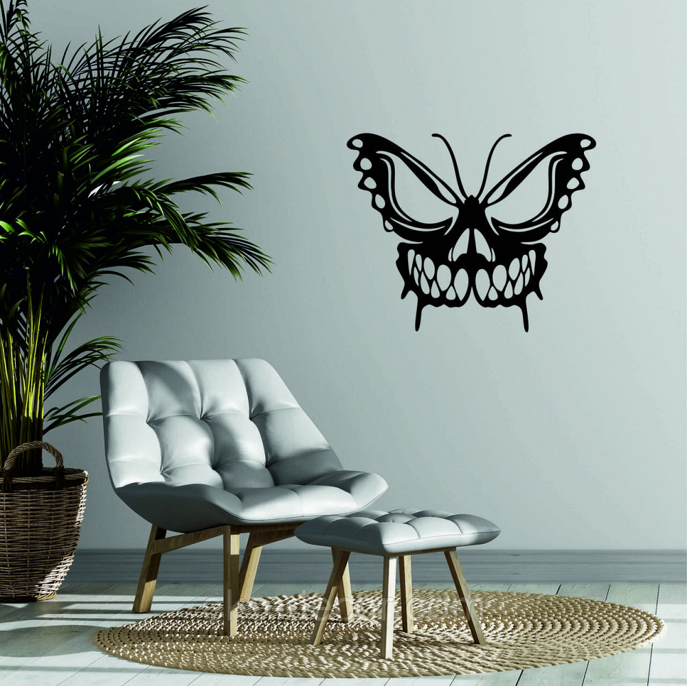 Декоративне настінне 3D Панно «Череп», Декор на стіну з об'ємом 110*87 см, Чорний Київ - фото 3