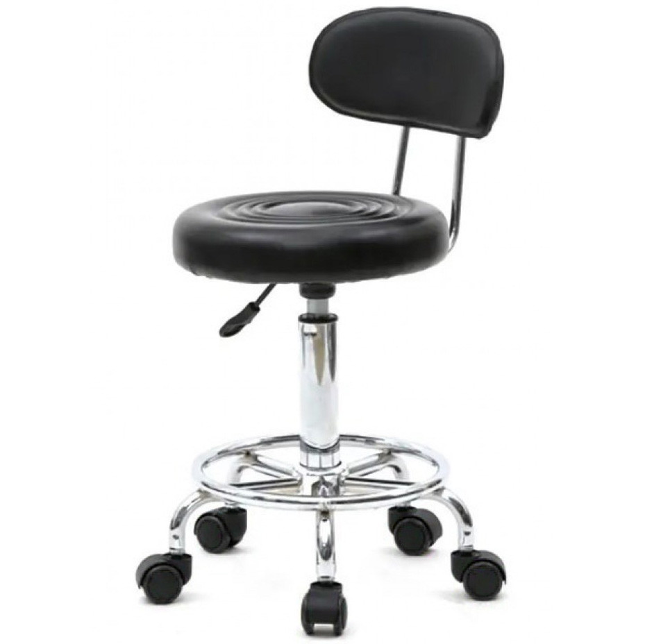 Стілець майстра косметолога круглий на коліщатках зі спинкою Bonro B-494 для салону краси Київ - фото 1