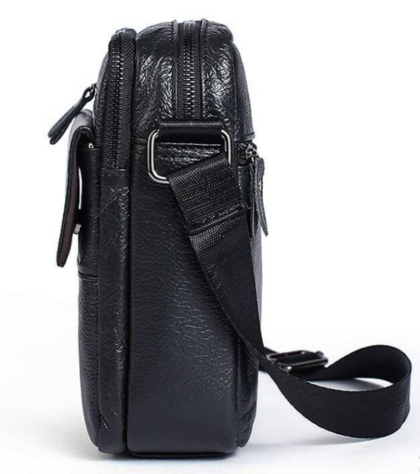 Сумка мужская зернистая Vintage 14704 Черная Киев - изображение 2