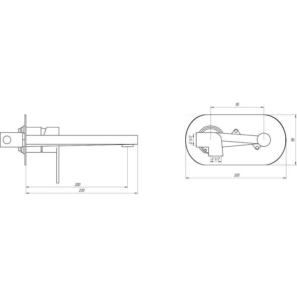 Змішувач для умивальника TOPAZ BARTS TB-07225-H36 вбудований у стіну, cartridge D35 Тернопіль - фото 3