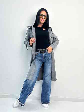 Жіночий кашеміровий кардіган з капюшоном "Dila" оптом | Норма Графіт, 42-44 Київ