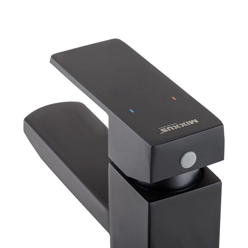 Черный смеситель для умывальника Mixxus KUB-001 из нержавеющей стали (MI2810) Харьков - изображение 3