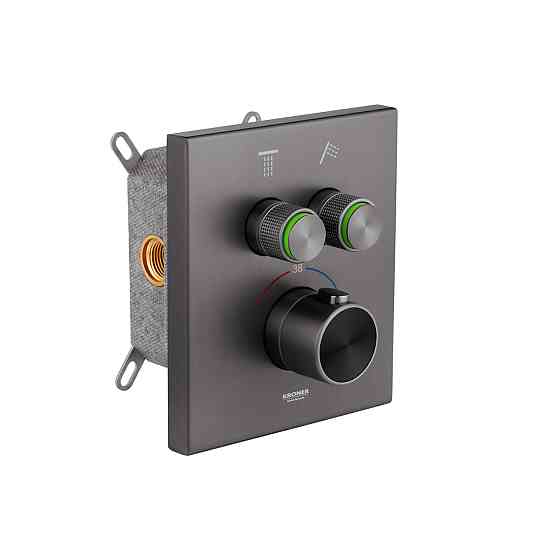 Душова система прихованого монтажу з термостатом Kroner Element Thermo 211461-5301 графіт Київ