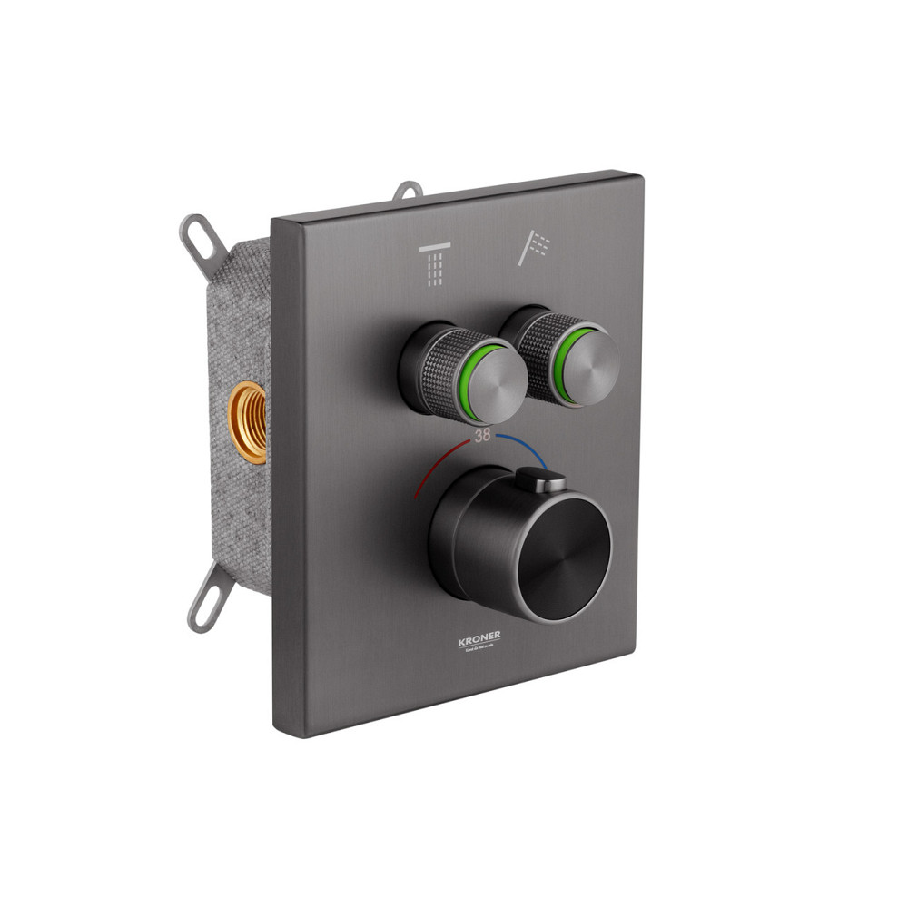 Душова система прихованого монтажу з термостатом Kroner Element Thermo 211461-5301 графіт Київ - фото 4