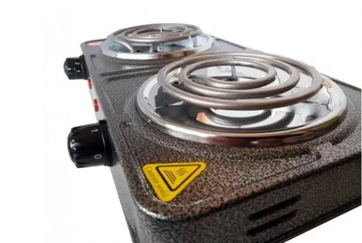 Електрична плита Domotec MS-5802 з 2 конфорками, потужність 2000 Вт, сірий колір – компактна та зручна для кухні. Одеса - фото 4