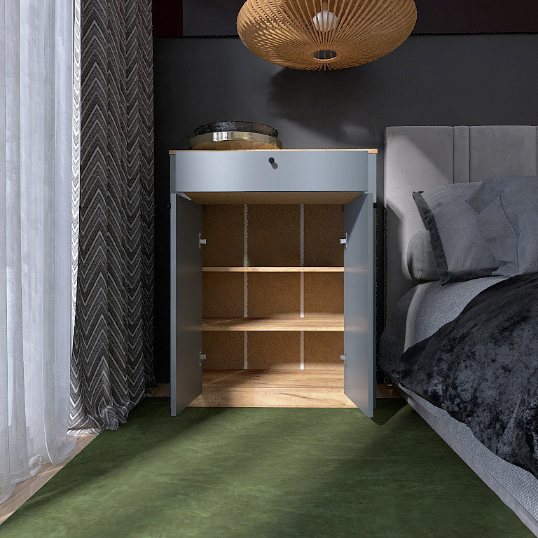 Тумба закрита Еверест Нордік-800 80х38х100 см Графіт + Дуб крафт золотий (DTM-5530) Дніпро - фото 5