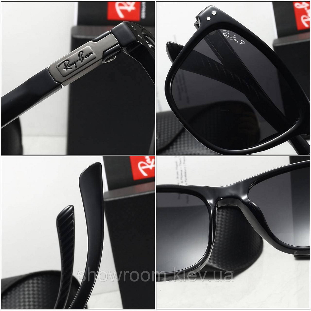 Чоловічі сонцезахисні окуляри з поляризацією Ray ban (69060) синій Київ - фото 3