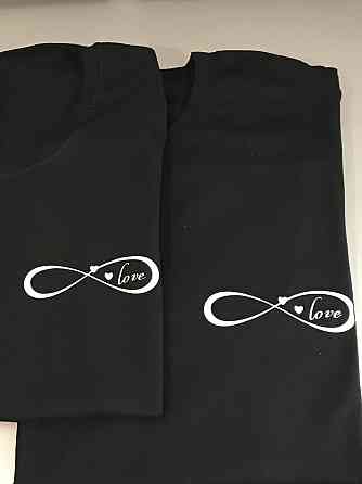 Парні футболки для хлопця та дівчини зі знаком нескінченності та написом LOVE Чернівці