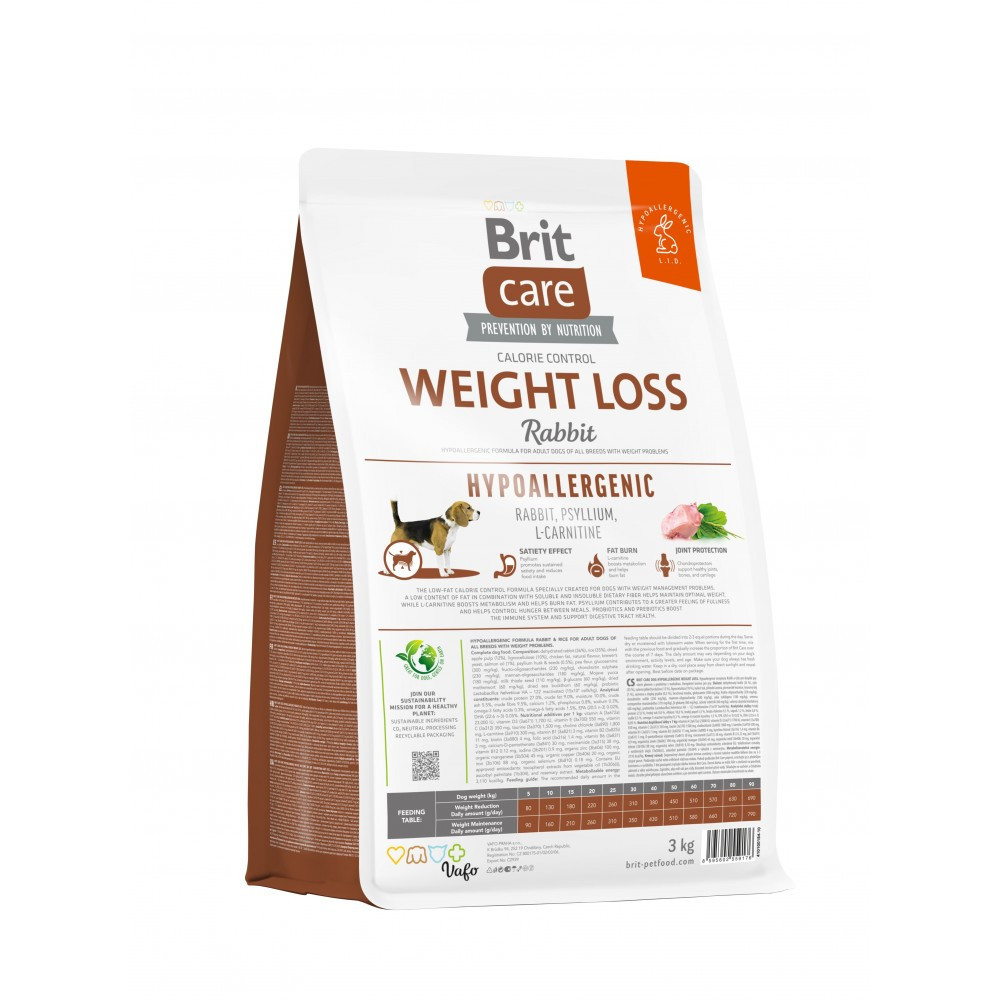 Сухой корм Brit Care Dog Hypoallergenic Weight Loss для собак с лишним весом, гипоаллергенный с кроликом, 3 кг Винница - изображение 2