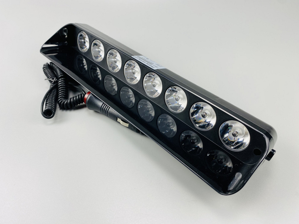Майка проблискова (стробоскоп) 9-80 V 8 led діодів синя + червона спалах під скло та кабель Мукачево - фото 9