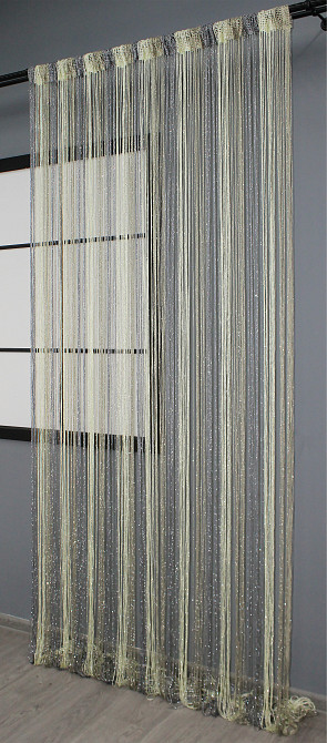 Штори-нитки "Кісея" з люрексом Сірий з молочно-бежевим 300х300см 1 шт (61-034) Київ - фото 4