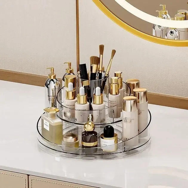 Органайзер для косметики вращающийся на 360 градусов, 2 уровня Коломия - фото 5
