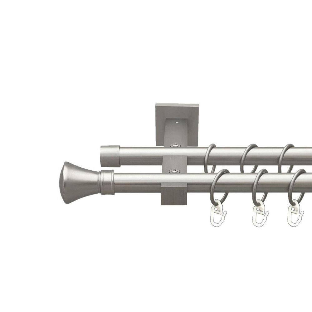 Карниз Orvit Люксор металевий дворядний техно гладка труба кільце металеве Сатин 19\19 мм 300 см (00-00027394) Львів - фото 1