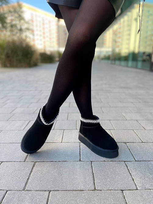 ITTS Угги жіночі ITTS чорні натуральна замша з теплим хутром высота 10 см (5639) Коломыя - изображение 5