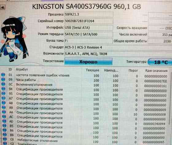 SSD диск Kingston SSD A400 960GB 2.5" SATAIII. Харків