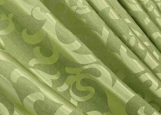 Комплект штор VR-Textil Жакард Вензель 100х270 2шт і Тюль 400х270 297ш-1147т Салатовий з білим 71-095/2 Київ