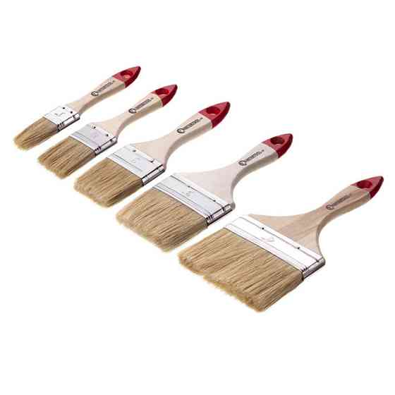 Набір пензлів флейцевих, 5 шт. (25, 38, 50, 76, 102 мм) INTERTOOL KT-1005 Киев