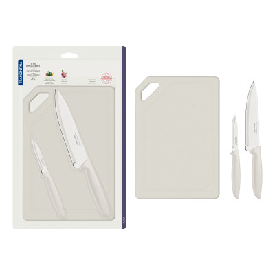 Набор ножей Tramontina Plenus Light Grey 3 предмети (23498/314) Винница - изображение 3