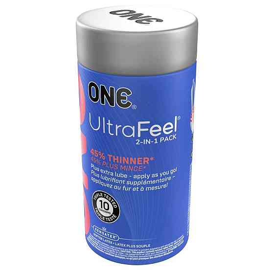 Презервативы ONE Ultra Feel, ультратонкие, c дополнительной смазкой, 10 шт, подарочная упаковка-тубус Sex Aura Киев
