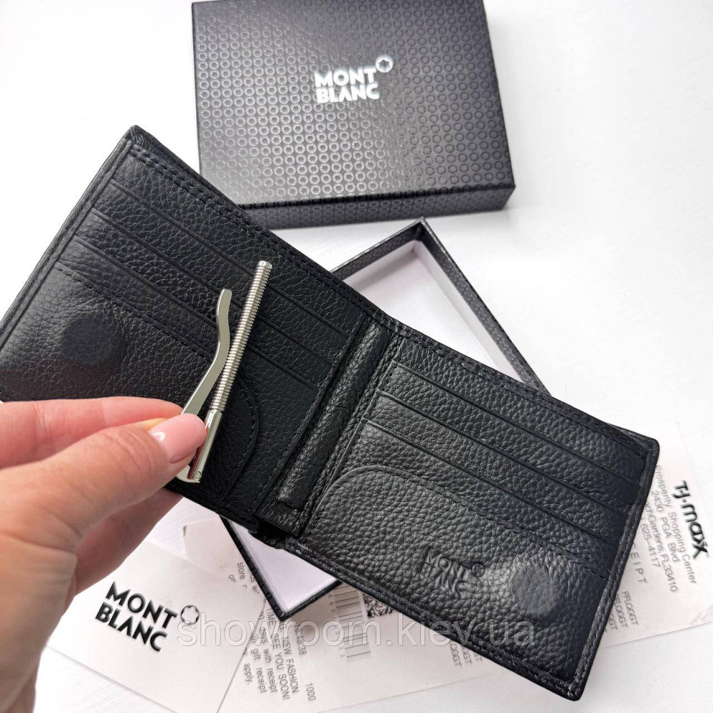 Чоловічий брендовий шкіряний гаманець на магніті MB (6607) Київ - фото 4
