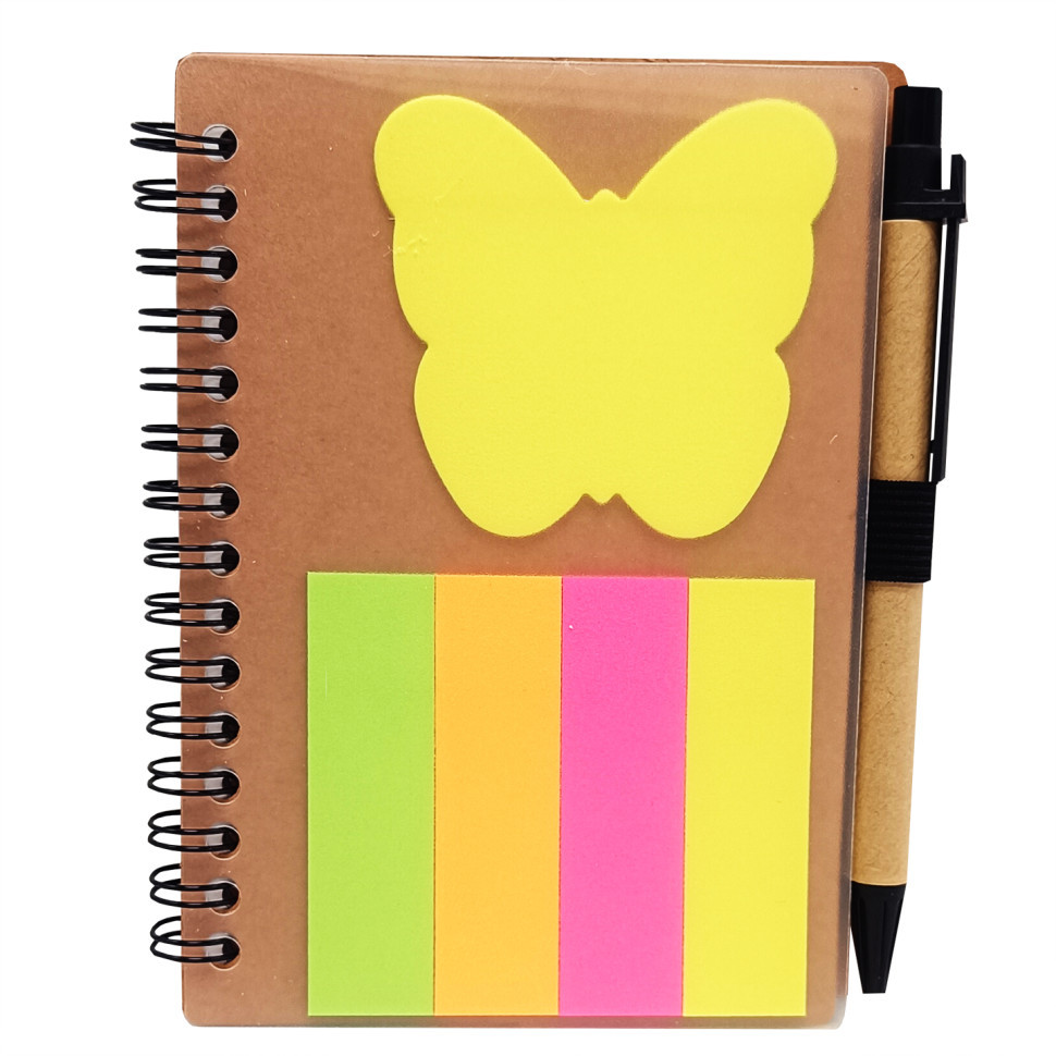 Блокнот А6 с набором стикеров и ручкой на спирали N02-Y 64 листов Винница - изображение 1