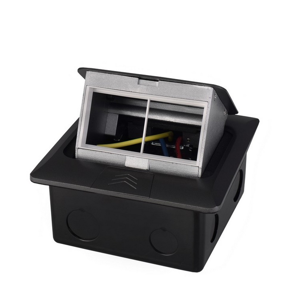 Розетковий люк підлоговий LIVOLO сірий, вбудований у підлогу, пустий корпус без розеток для наповнення будь-якими модулями, з кришкою, IP44, алюміній, Коломия - фото 5