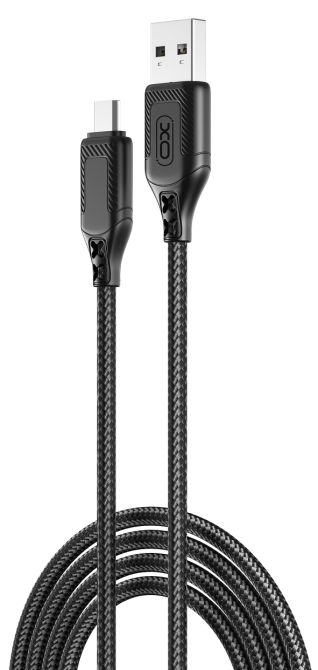 Кабель XO NB235 Zebra Series Braided USB-A to Micro - 1m (Black) (6974583) Київ - фото 1