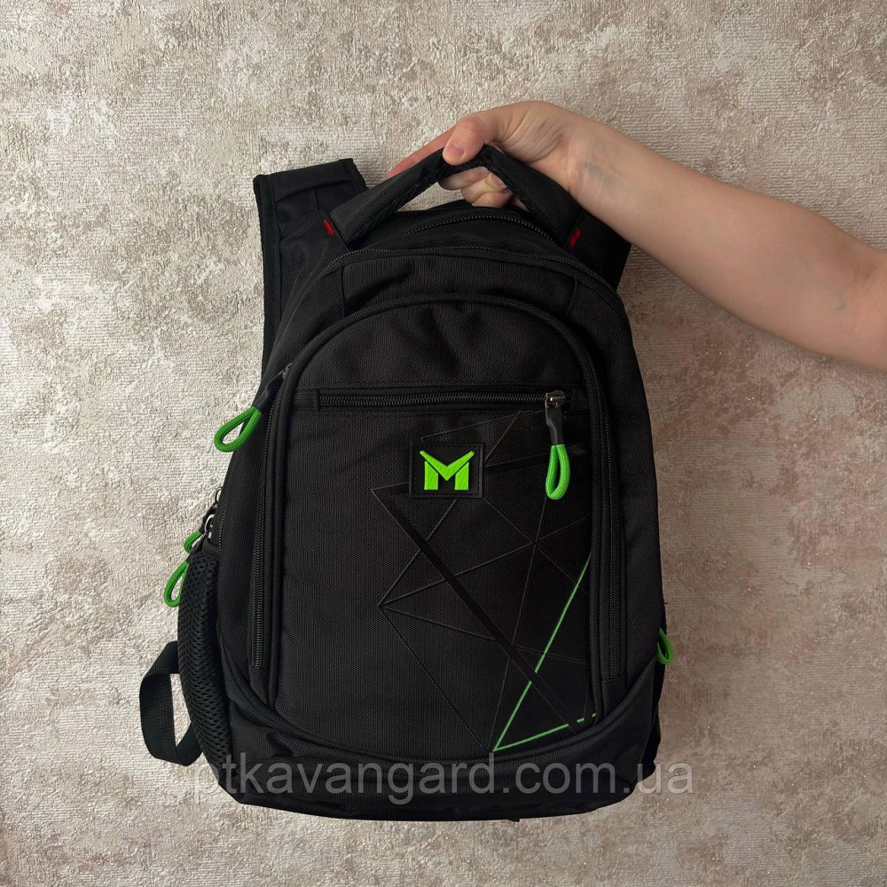 Рюкзак школьный подростковый 35х20х42см (3 отделения, 3 кармана, на молнии, в пакете) 3 вида Хмельницкий - изображение 1