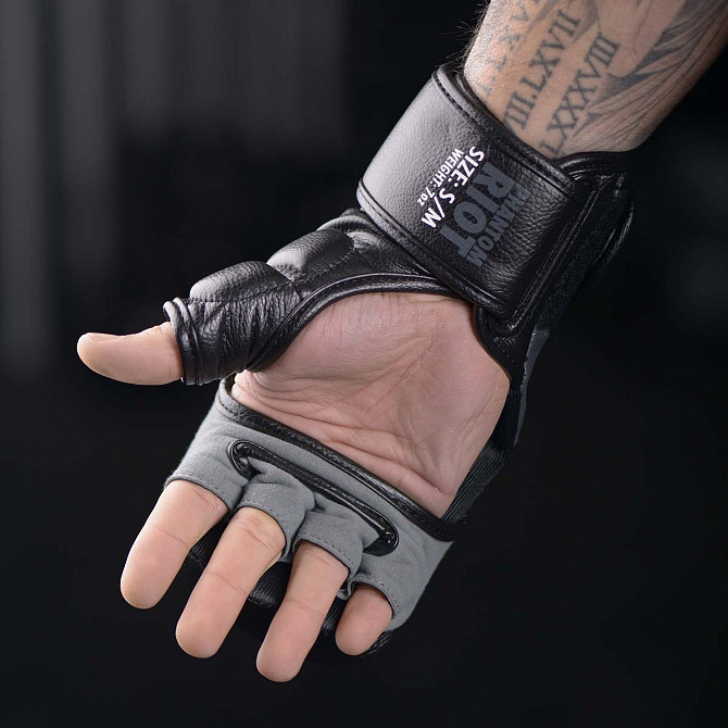 Рукавиці для ММА Phantom RIOT Black L/XL (капа в подарунок) Каменское - изображение 6