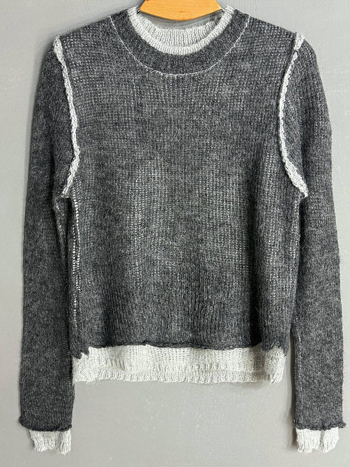 Светр жіночий A-N 8096 двошаровий в’язаний павутинка, сірий, one size Київ - фото 12
