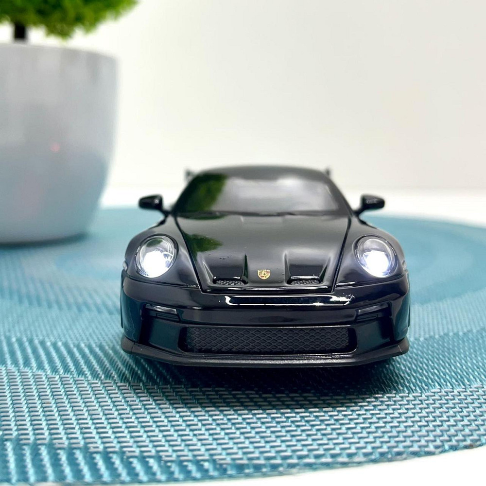 Машинка металева АвтоЕксперт Porsche 911 1:32 світло/звук 15см Чорна (14772) Чернігів - фото 4