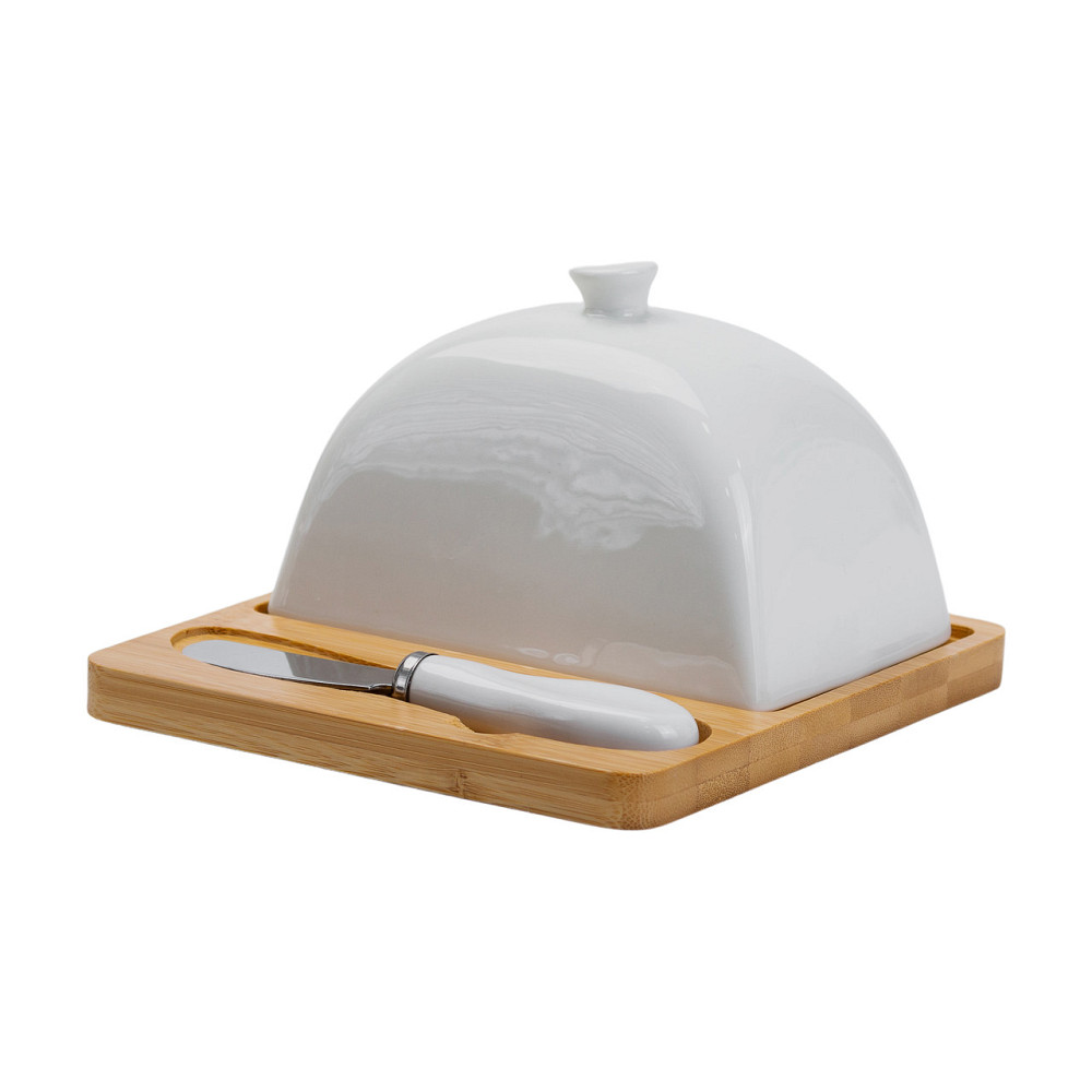 Маслянка порцелянова 15×15×9 см з ножем на підставці HP1255 Коломыя - изображение 5