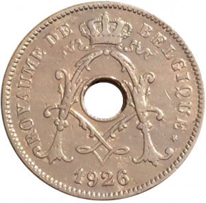 Монета 10 сантимов. 1926 год, Бельгия. (Belgique). Полтава - изображение 1