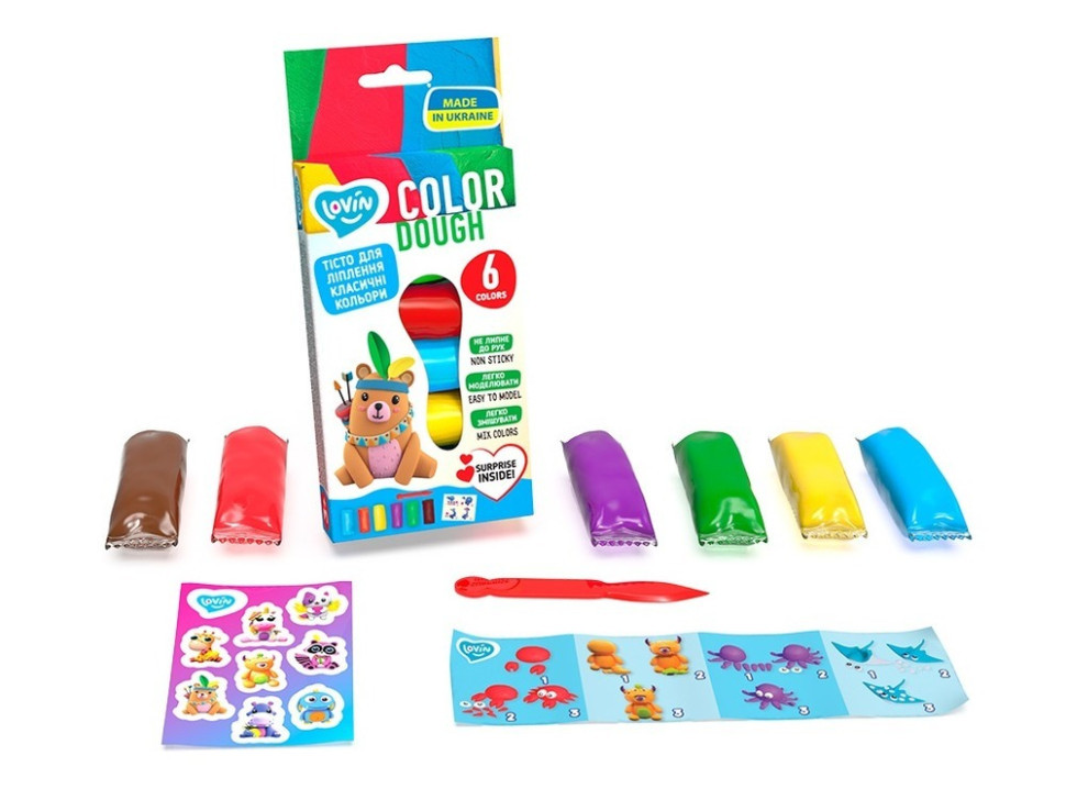 Набір тіста для ліплення "Classic Assorted" TM Lovin 41196, 6 кольорів Вінниця - фото 1