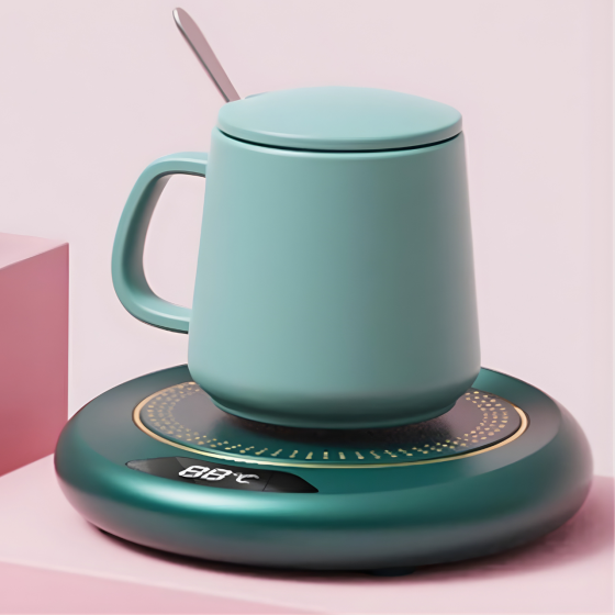 Підставка з підігрівом для напоїв, термонагрівач для чашки 20 Вт з USB-дротом і індикатором температури, зелений Кам'янець-Подільський