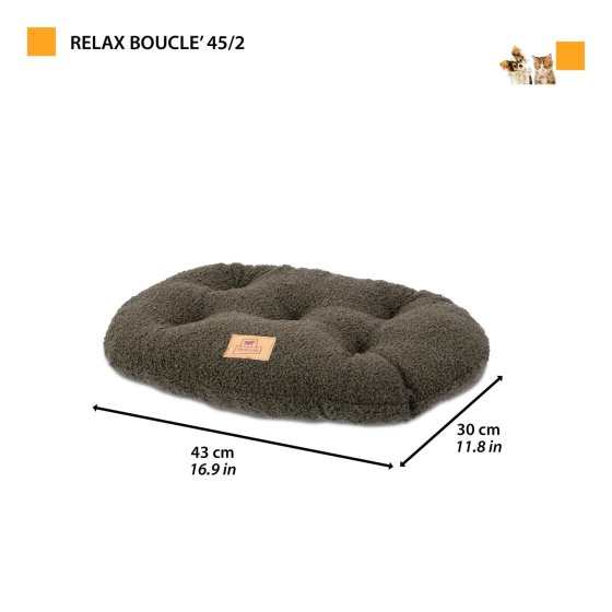 Лежак — подушка для котів і собак Ferplast Relax Boucli (Ферпласт Релакс) 43 x 30 см — 45/2, Темно-зелений Запоріжжя