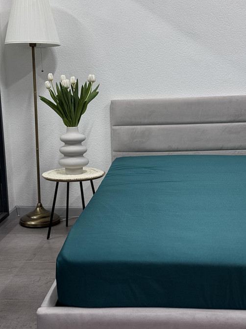 Ecotton Простирадло на резинці Ecotton 180х200 см ізумрудний Dark Green 24585 Коломия - фото 1