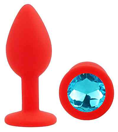 Силіконова анальна пробка EGZO - Silicone Red Round Plug Aqua, size S Sex Aura Київ