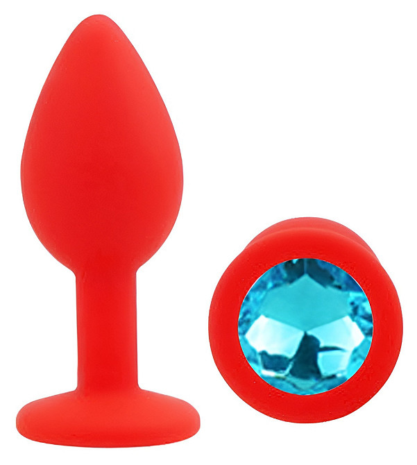 Силіконова анальна пробка EGZO - Silicone Red Round Plug Aqua, size S Sex Aura Київ - фото 2