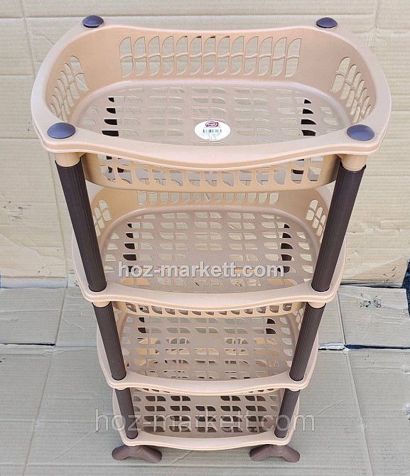 Полиця етажерка пластикова для ванни та кухні бежева Харків - фото 7