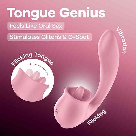 Вагинально-клиторальный вибратор Satisfyer Tongue Genius с язычком Sex Aura Киев