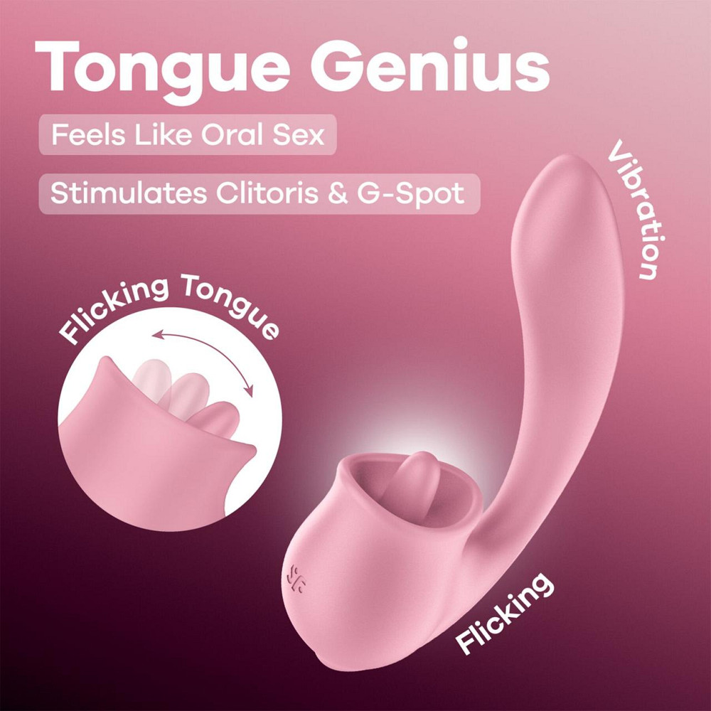 Вагинально-клиторальный вибратор Satisfyer Tongue Genius с язычком Sex Aura Киев - изображение 6