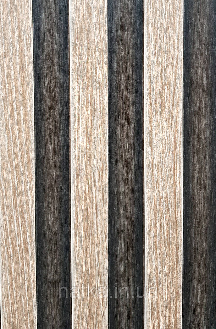 Шпалери вінілові на флізеліні AdaWall Omega1.06х10 смуги 3д під стінову панель коричневі чорні 23211-2 Київ - фото 2