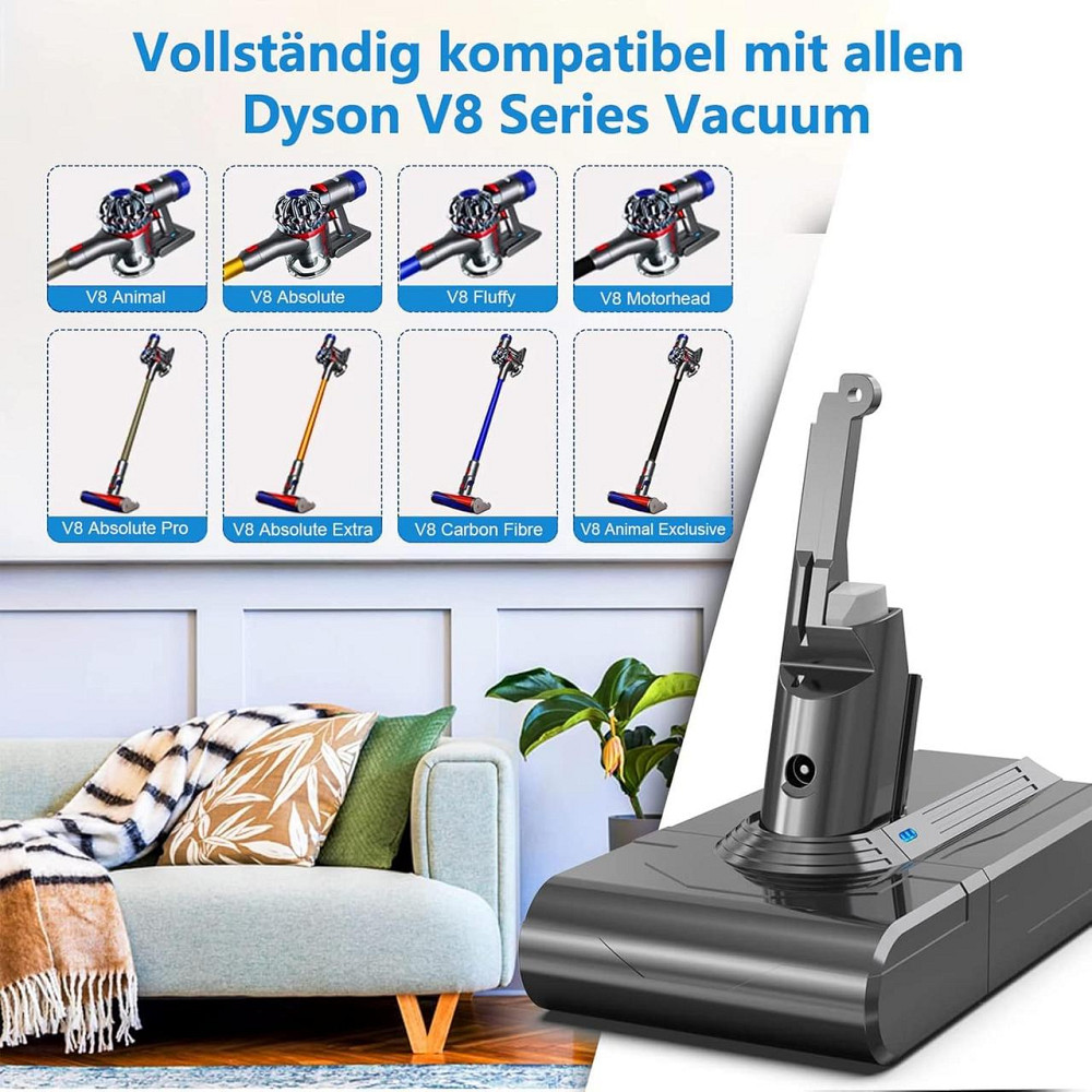 Аккумулятор для пылесоса Dyson V8 с 2 фильтрами 21,6V 6000 mAh сменная батарея для Absolute Animal Fluffy SV10 Киев - изображение 4