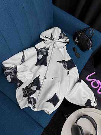 Женская стильная теплая оверсайз худая трехнитка на флисе Одесса