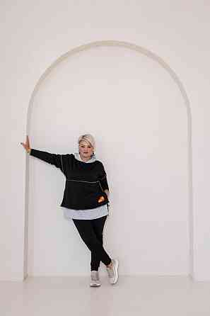 Женский прогулочный костюм двунитка Черный, 54/58 Одесса