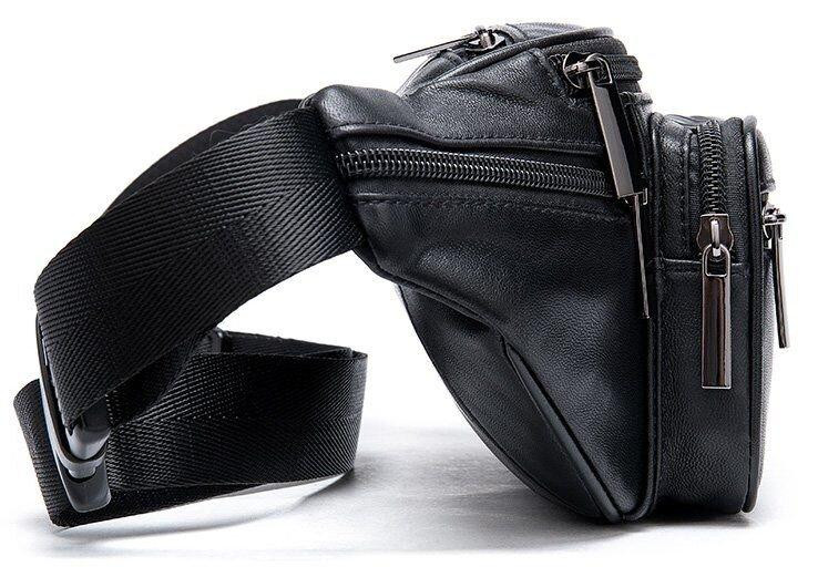 Сумка поясна з овечої шкіри Vintage 20205 Чорна Київ - фото 5