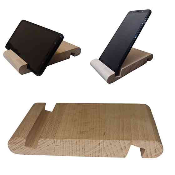 Деревяная настольная подставка из Бука для телефона планшета 135 мм на 83 мм Украина бежевий Киев